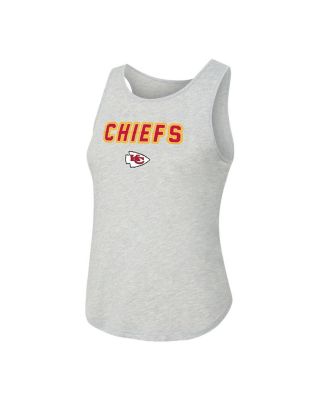 Women's 2-Piece Heather Gray/Red Kansas City Chiefs Regulate Plaid Tank Top and Pants Sleep Set