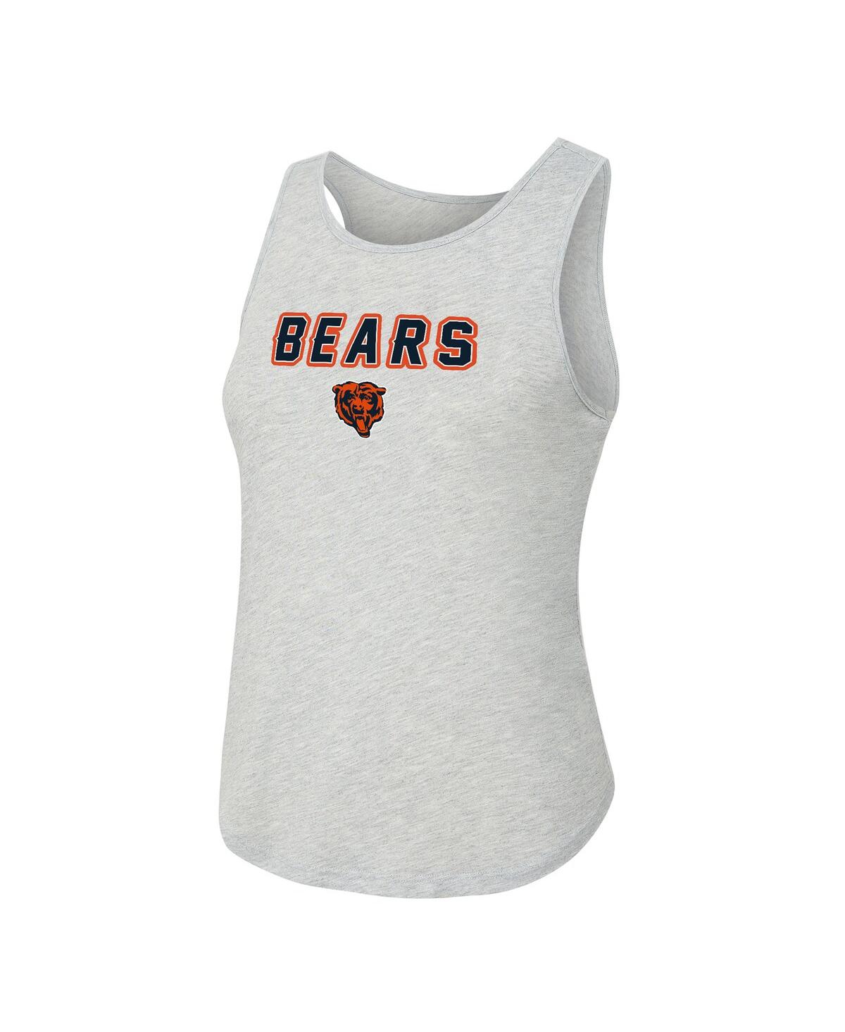 Concepts Sport Women's 2-piece Heather Gray/navy Chicago Bears Regulate Plaid Tank Top And Pants Sleep Set In Multi