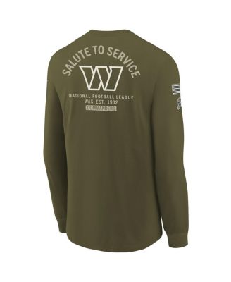 Big Boys and Girls Olive Washington Commanders 2025 Salute to Service Sideline Dri-FIT Long Sleeve T-Shirt