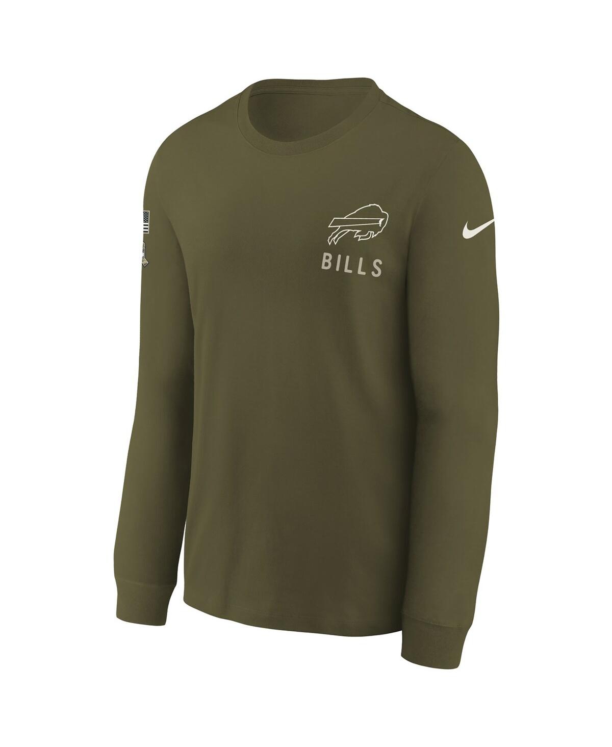 Nike Big Boys And Girls Olive Buffalo Bills 2025 Salute To Service Sideline Dri-fit Long Sleeve T-shirt In Green