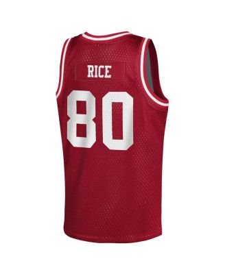 Big Boys and Girls Jerry Rice Scarlet San Francisco 49ers Retired Player NFL Basketball Fashion Jersey