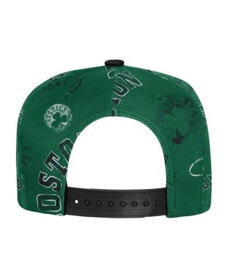 Big Boys and Girls Kelly Green Boston Celtics Street Hooper Allover Print Snapback Hat