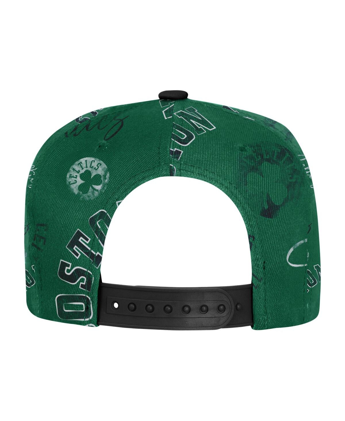 Outerstuff Big Boys And Girls Kelly Green Boston Celtics Street Hooper Allover Print Snapback Hat In Green