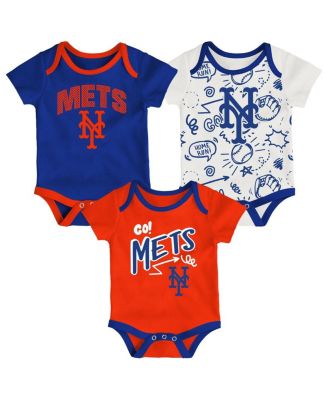 Outerstuff - Baby Boys and Girls New York Mets All Day Play Three-Piece Bodysuit Set