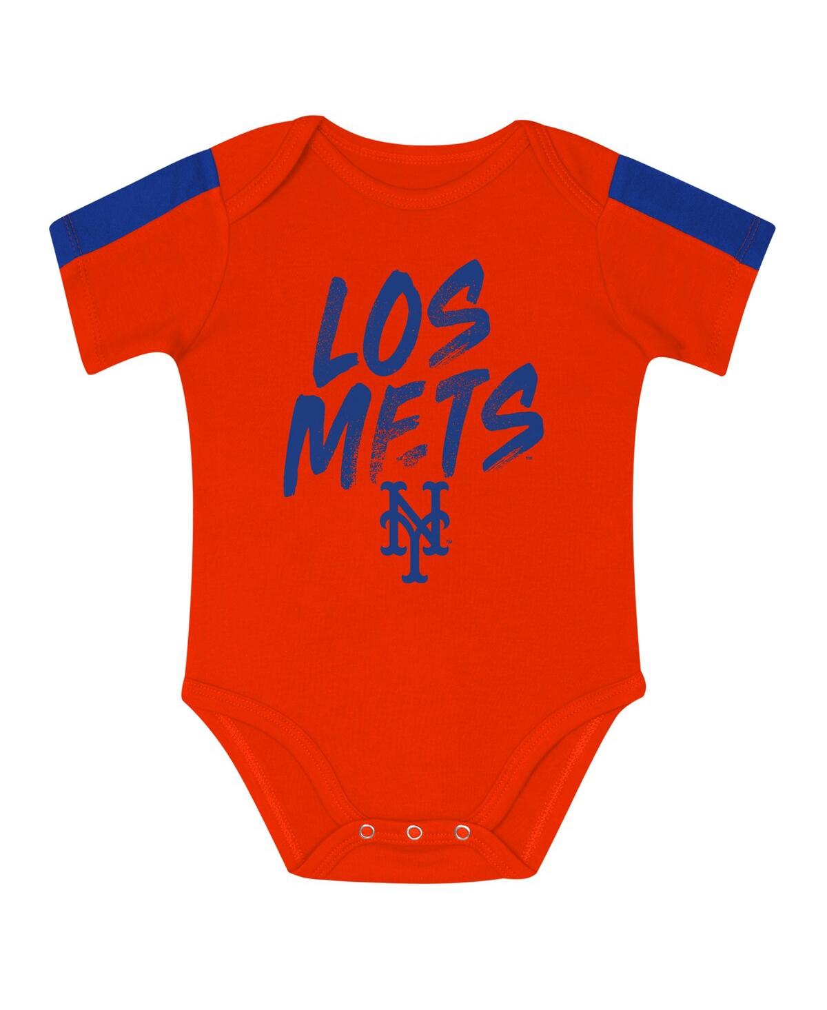 Outerstuff Baby Boys And Girls 3-piece New York Mets Double Down Bodysuit And Pants Set In Multi