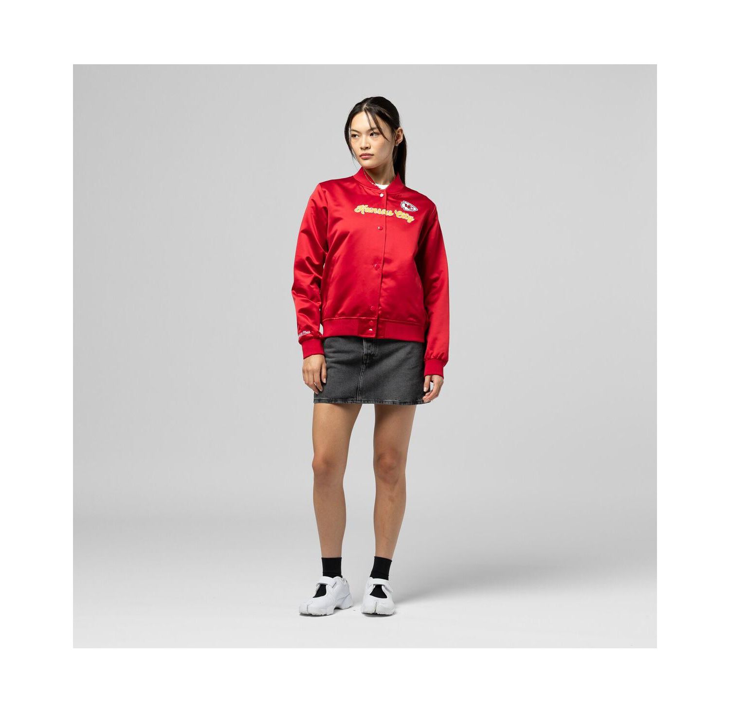 Women's Red Kansas City Chiefs Full-Snap Satin Jacket