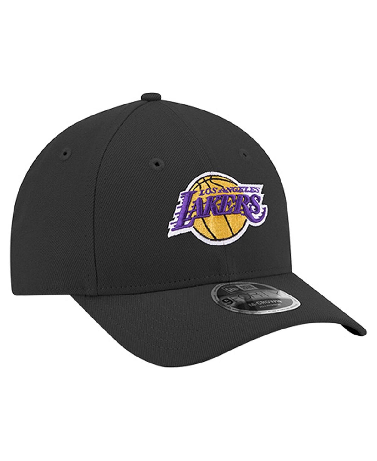 New Era Men's Black Los Angeles Lakers 9FORTY Stock M-Crown Adjustable Hat