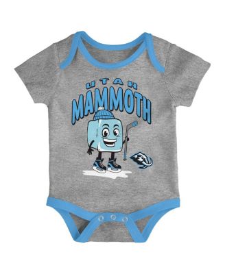 Baby Boys and Girls 3-Piece Utah Mammoth Triple Header Bodysuit Set