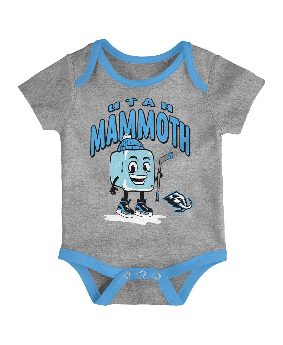 Outerstuff Baby Boys And Girls 3-piece Utah Mammoth Triple Header Bodysuit Set In Multi