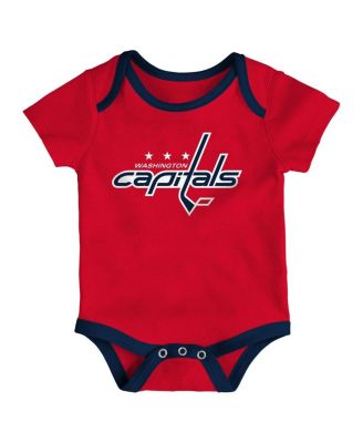 Baby Boys and Girls 3-Piece Washington Capitals Triple Header Bodysuit Set
