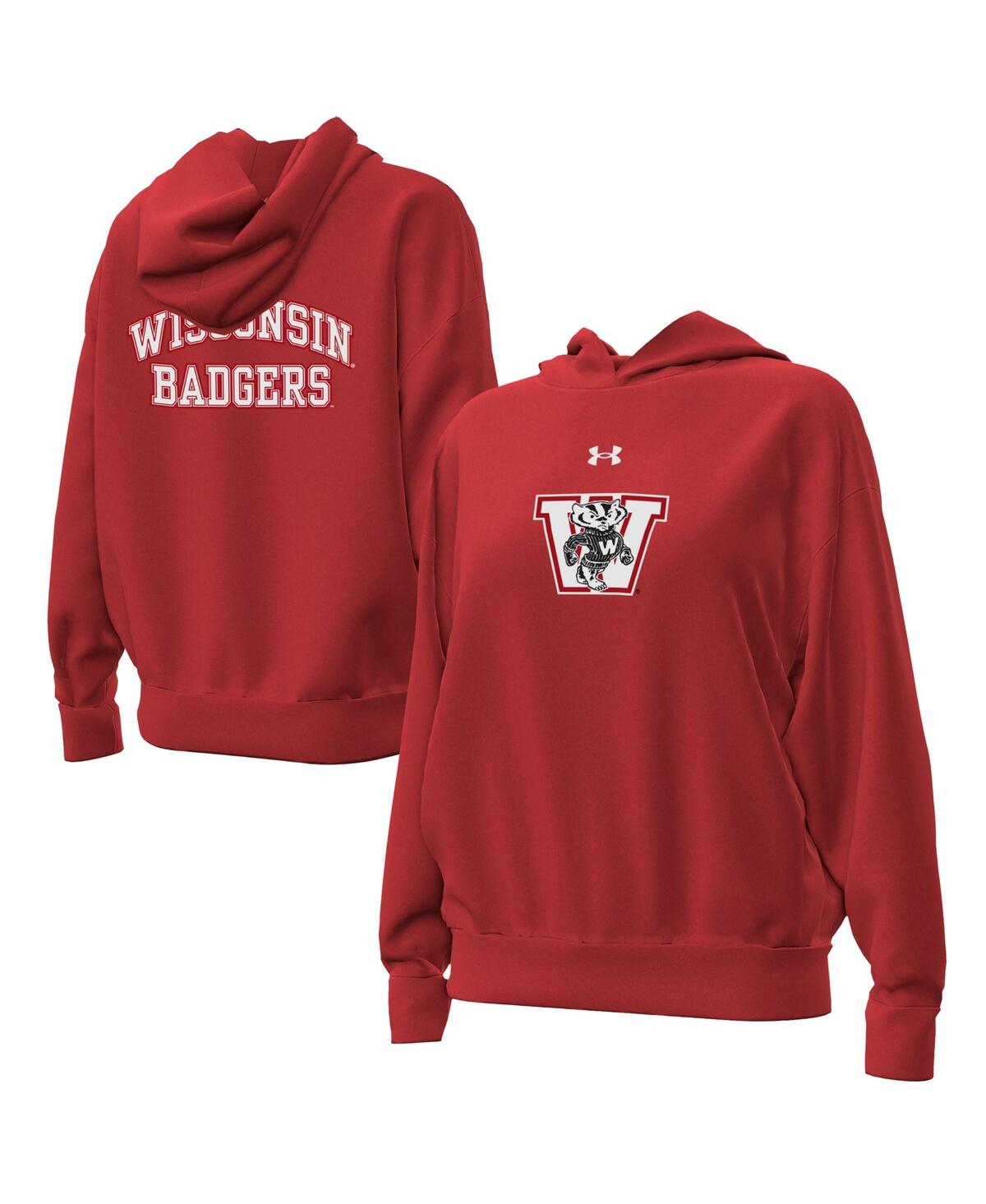 Under Armour Women's Red Wisconsin Badgers Throwback Hoodie In Red