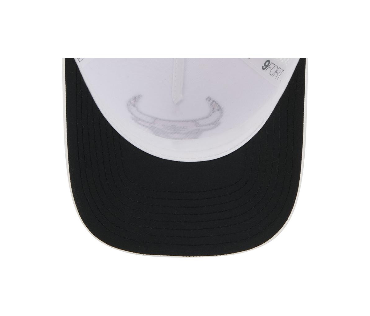 New Era Men's White Chicago Bulls Featherweight Team Tape 9FORTY M-Crown A-Frame Adjustable Hat