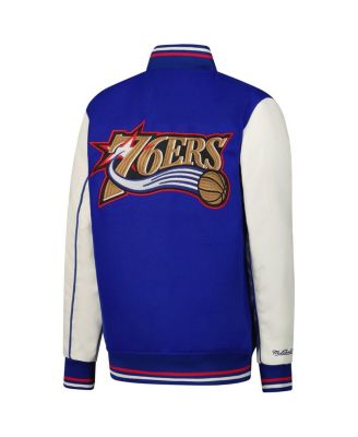 Big Boys and Girls Royal Philadelphia 76ers Full-Snap Varsity Jacket