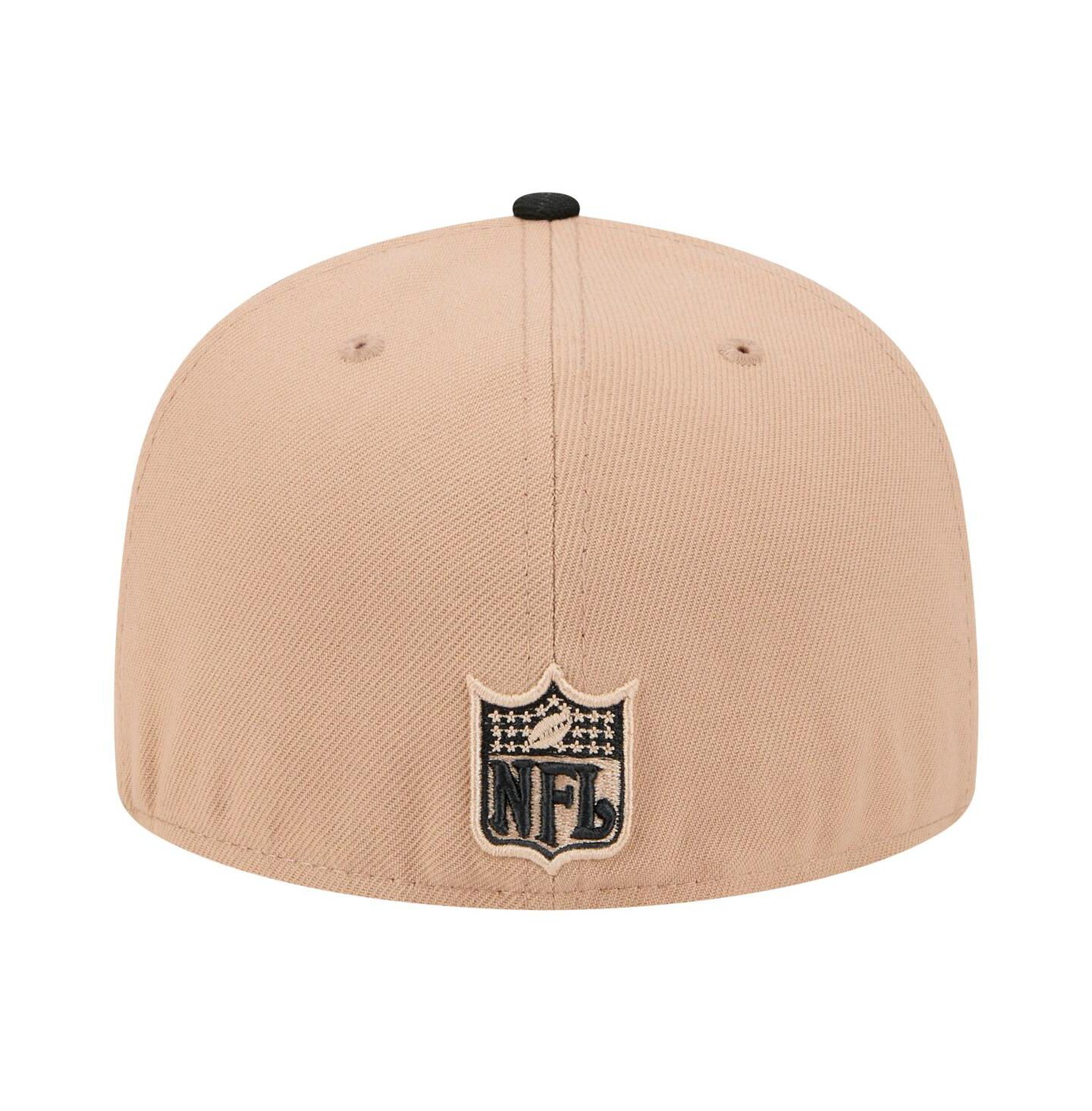 Мужская кепка New Era Tan Atlanta Falcons Throwback Logo Main 59FIFTY Fitted Hat — фото 3