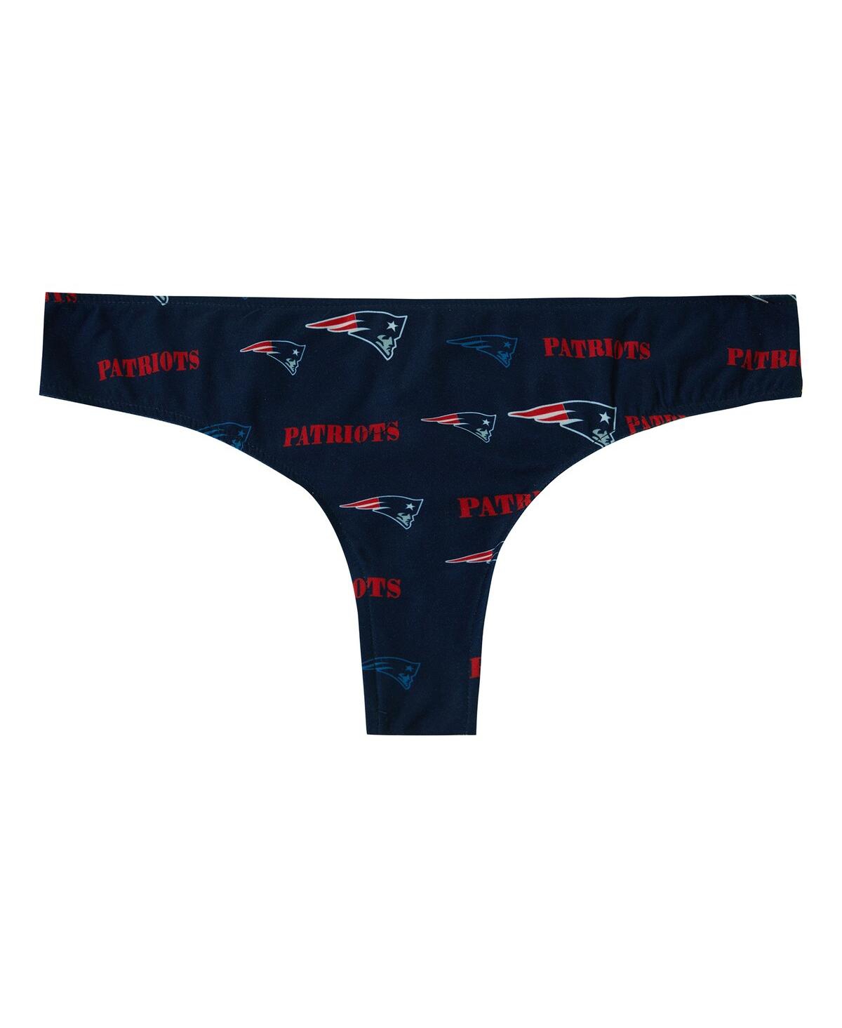 Concepts Sport Women's Navy New England Patriots Mosaic All Over Print Thong In Blue