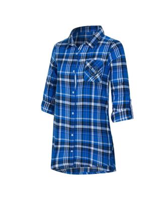 Women's Royal Indianapolis Colts Laney Plaid Tri-Blend Nightshirt