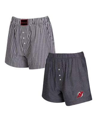 Concepts Sport - Women's Charcoal New Jersey Devils Two-Pack Boxer Shorts Set