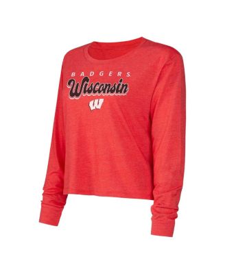 Women's 2-Piece Red Wisconsin Badgers Team Color Long Sleeve Top and Shorts Set