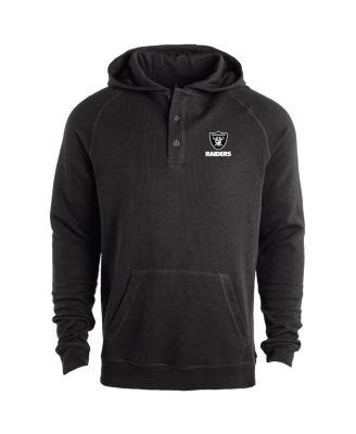 Men's Black Las Vegas Raiders Montana Raglan Thermal Hoodie