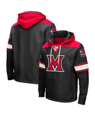 Colosseum - Men's Black Miami University RedHawks 2.0 Lace-Up Pullover Hoodie