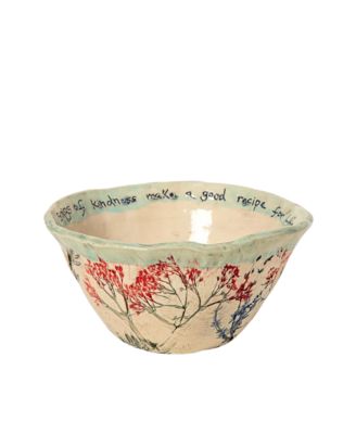 Sprigs of Kindness Herb-Imprinted Stoneware Bowl