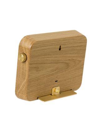 Literary Clock White Oak & Brass Digital Desk Clock