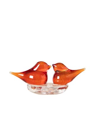 Lovebirds Handblown Glass Desktop Sculpture
