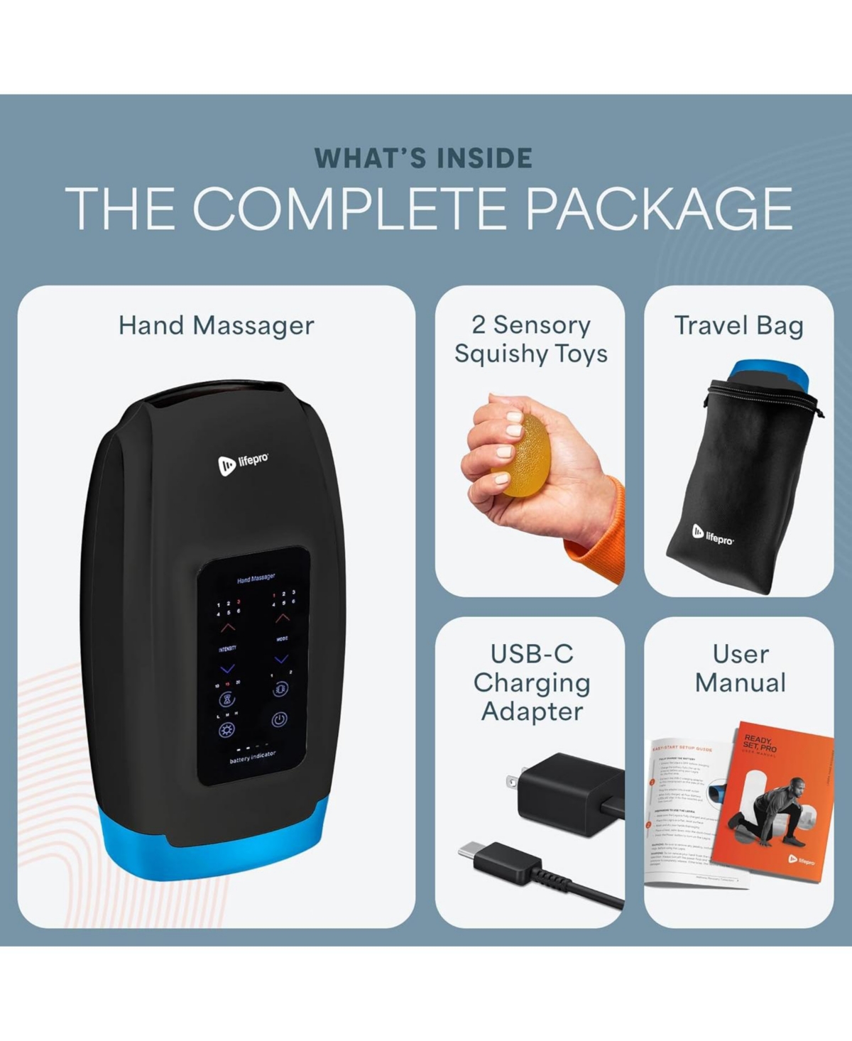 LifePro Legra Hand Massager with Heat & Compression – Heated Finger, Wrist & Palm Massager for Pressure Point Therapy