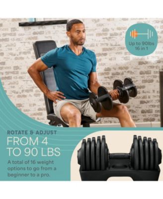 Adjustable Dumbbells – Hand Weights 90lb Single – Space Saving Fitness Dumbbells for Home Gym Training