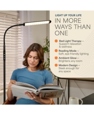 2-in-1 Red Light Therapy & Reading Floor Lamp – 216 LED with Red, Near Infrared & White Light Modes for Skin Health, Pain Relief & Relaxation