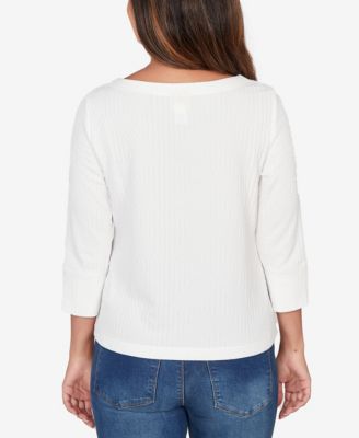 Petite Abstract Textured Pucker Knit Boxy Top