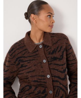 Women's Wool Blend Jacquard Shirt Jacket