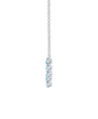 Blue Topaz (2-3/4 ct. t.w.) & Lab-Grown White Sapphire (3/8 ct. t.w.) Necklace in Sterling Silver