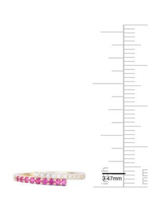 Lab-Grown Ruby (1/4 ct. t.w.) & White Sapphire (1/5 ct. t.w.) Ring in 14k Gold Over Sterling Silver (also in Sapphire & Emerald)