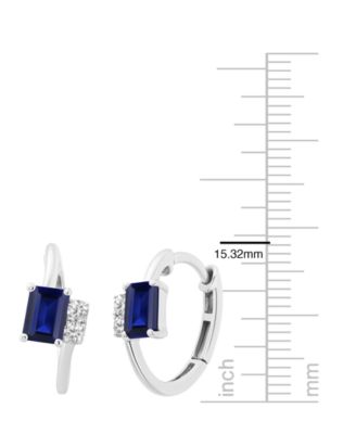 Lab-Grown Ruby (1-1/3 ct. t.w.) & White Sapphire (1/5 ct. t.w.) Earring in 14k Gold Over Sterling Silver (also in Emerald & Sapphire)