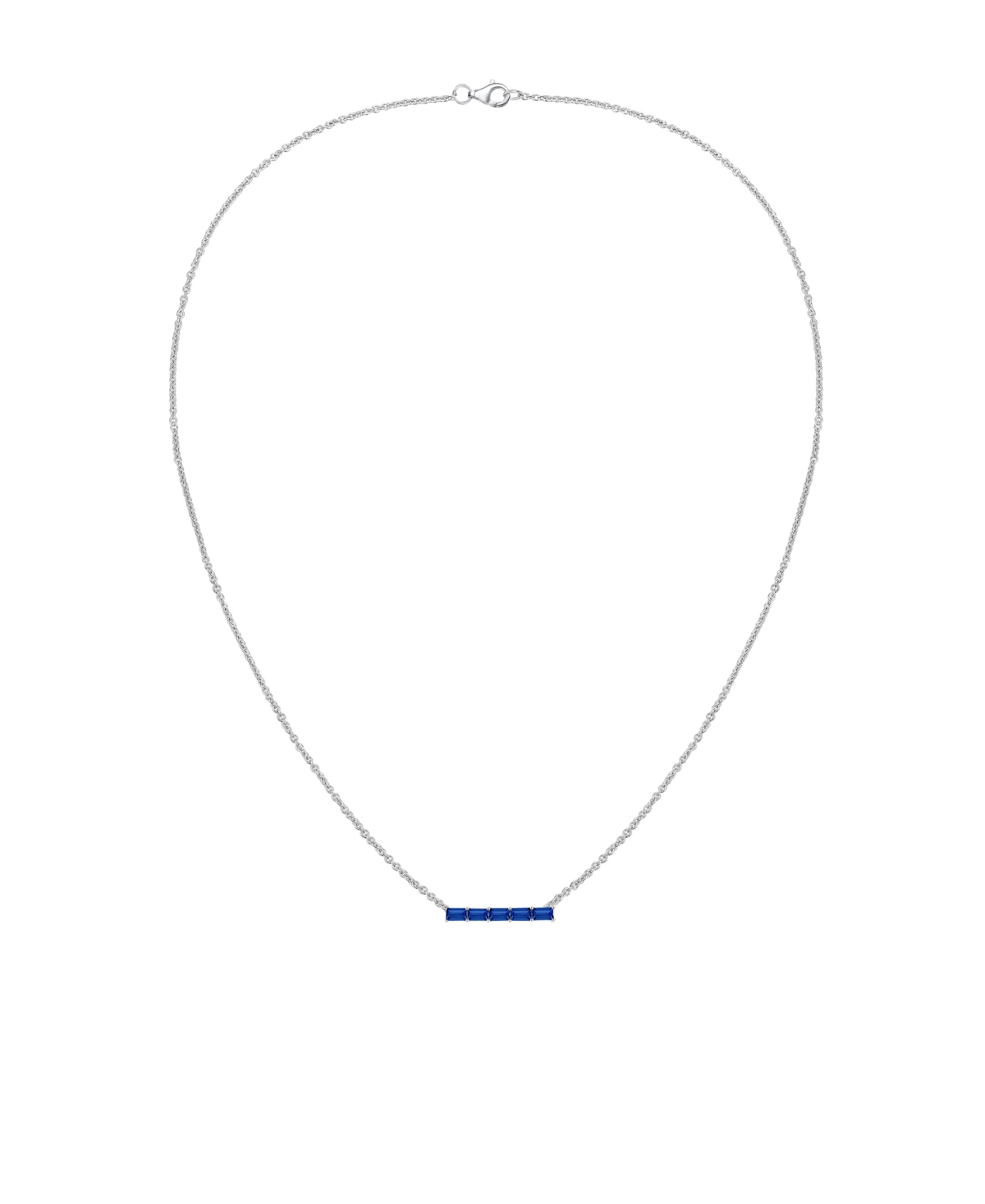 Macy's Lab-grown Sapphire (5/8 Ct. T.w.) Necklace In Sterling Silver (also In Multi-stone) In Blue