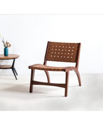 Mid-century Modern Borah Side Chair with Faux Leather Back