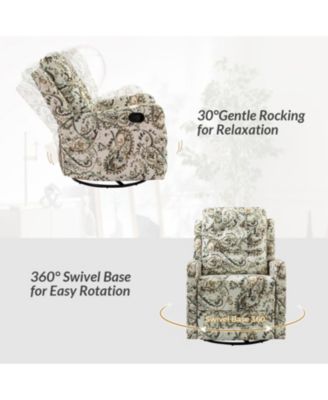 Arlette Transitional Swivel Recliner with Metal Base