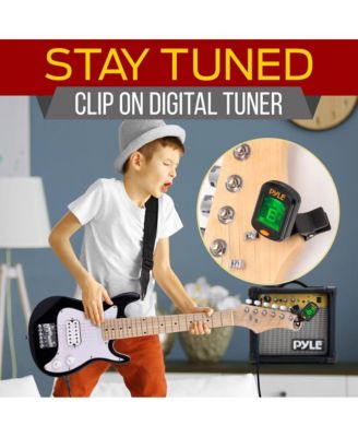 30" Kids Electric Guitar Kit with Amplifier, Accessory Pack - Black Gloss, PEGKT30