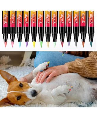 24PCS Pet Safe Nail Polish Set, Acrylic Paint Markers, Creative Dog Accessories Suitable for Puppies, Piglets, Cats