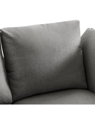 Vecent Modern Faux Leather-trimmed Fabric Sofa