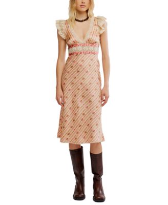 Free People - Women's Bali Belle Deep V-Neck Midi Dress