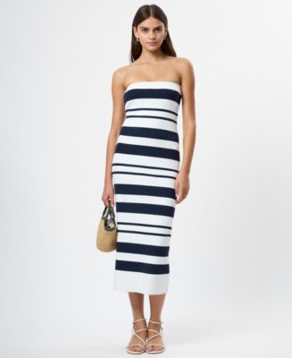 French Connection Women's Maxime Knit Strapless Midi Dress, Size XL, White