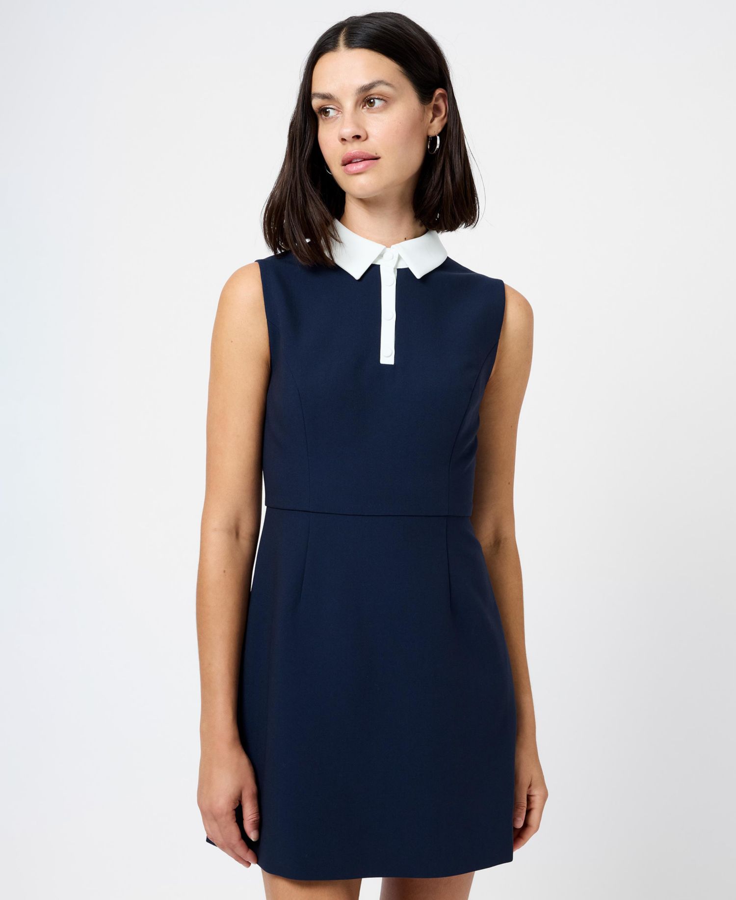 Women's Sleeveless Collared Mini Dress