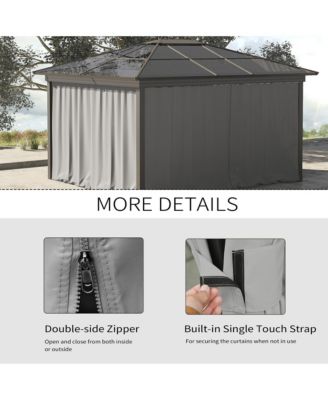 9.84' x 9.84' Gazebo Sidewall Set with Hooks/C-Rings,