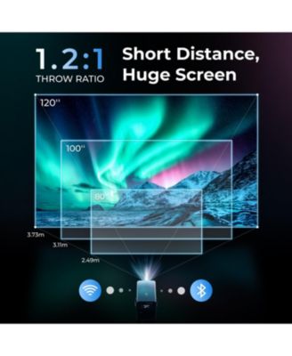 Poseidon E40 4K Supported Smart Projector With Android TV, Netflix Certified, 1000 ANSI Lumens Projector Native 1080P, Dolby Audio