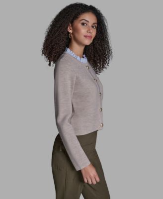 Women's Crewneck Button-Front Sweater