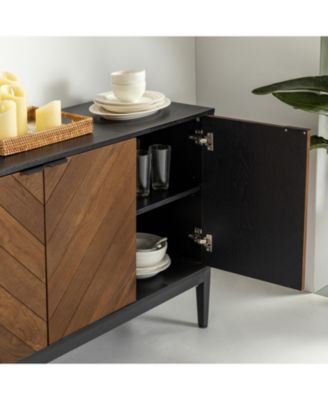 Baez Modern Storage Cabinet with Herringbone Patterns