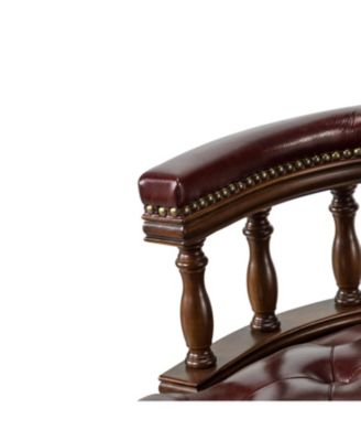 Viktor Traditional Genuine Leather Executive Chair with Nailhead Trims