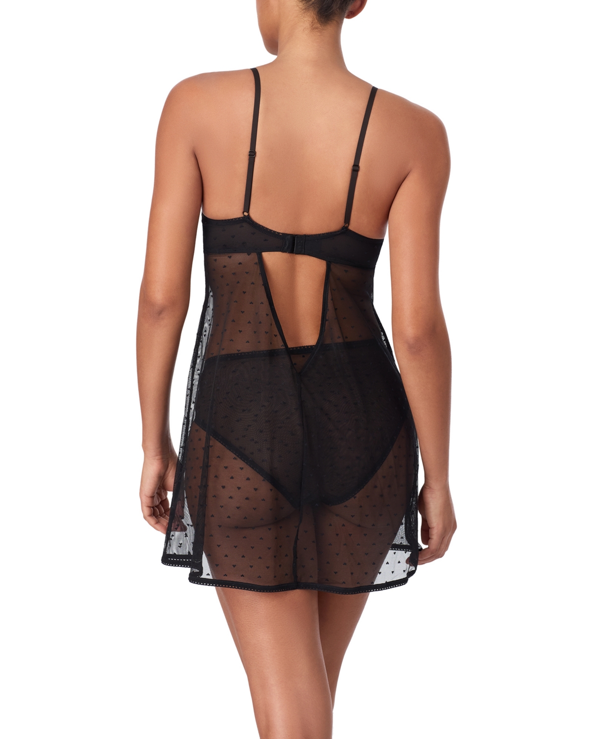 Dkny Women's Heart Mesh Babydoll Chemise